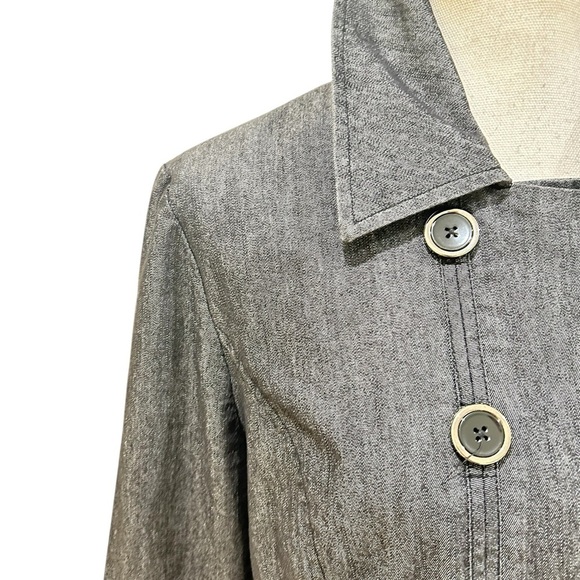 Sandro Gray Double-Breasted lightweight denim jean Jacket front pockets large - Picture 4 of 9